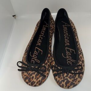 AMERICAN EAGLE LEOPARD BALLET FLATS Women’s 7.5 Brown & Black